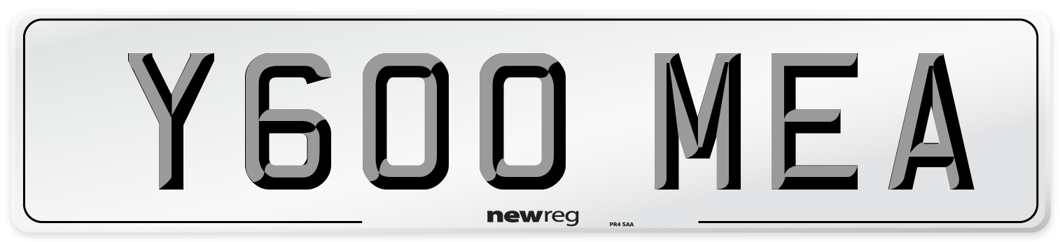 Y600 MEA Number Plate from New Reg